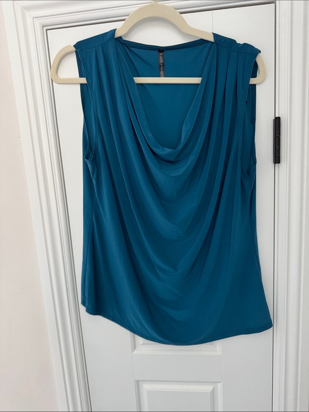 Sleeveless Cowl Neck Camisole in Teal Blue
